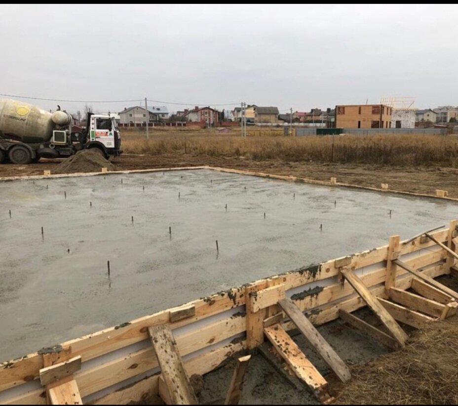 монолитный фундамент, монолитный фундамент 250мм, монолитный фундамент 6х6, фундамент, плитный фундамент