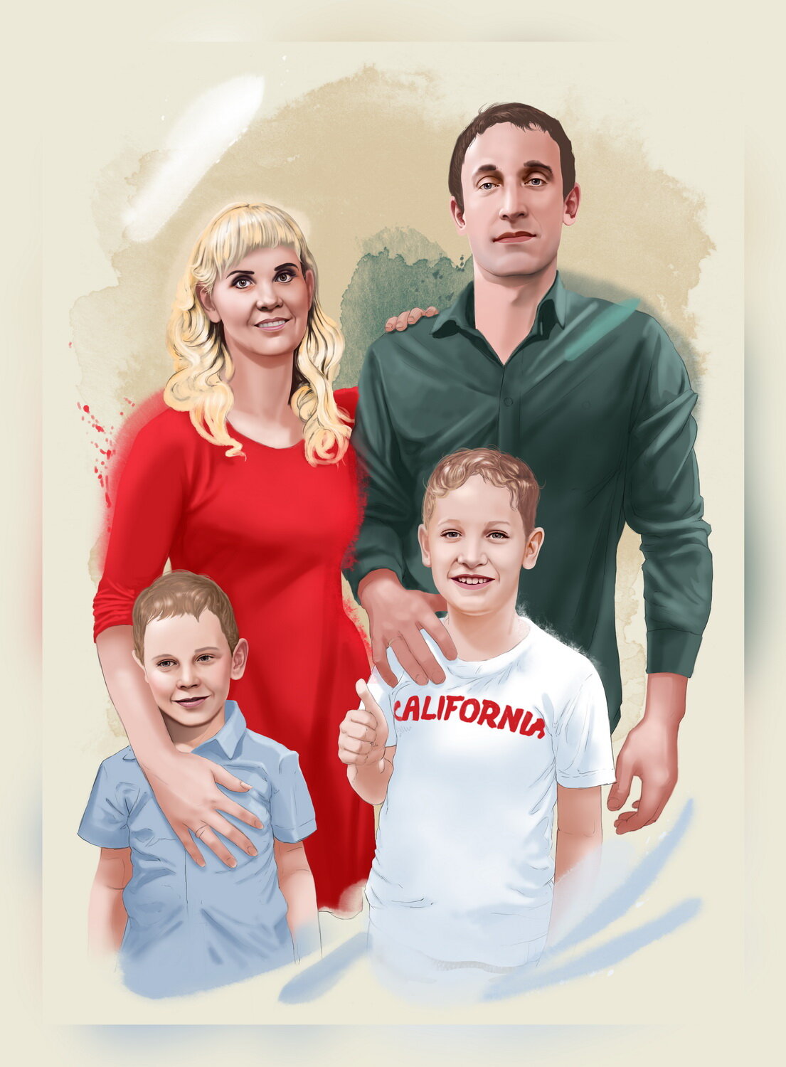 портрет всей семьи, семейный портрет, портрет семьи, семья, семейный цифровой портрет