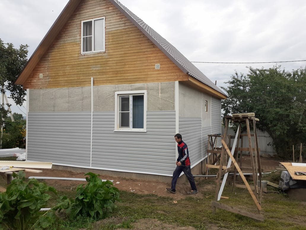 сайдинг, монтаж сайдинга, частный дом под сайдинг, дача, обшивка сайдингом до и после