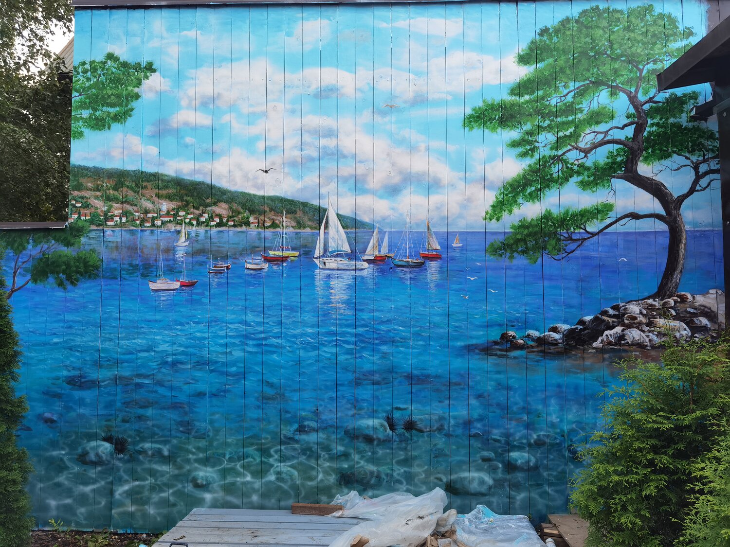 панно морской пейзаж, морской пейзаж, голубая лагуна живопись, картина, пейзаж