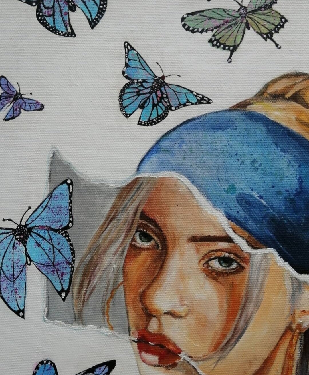 картина, искусство рисунка, рисунок, ван меер девушка с жемчужной сережкой, билли айлиш девушка с жемчужной сережкой