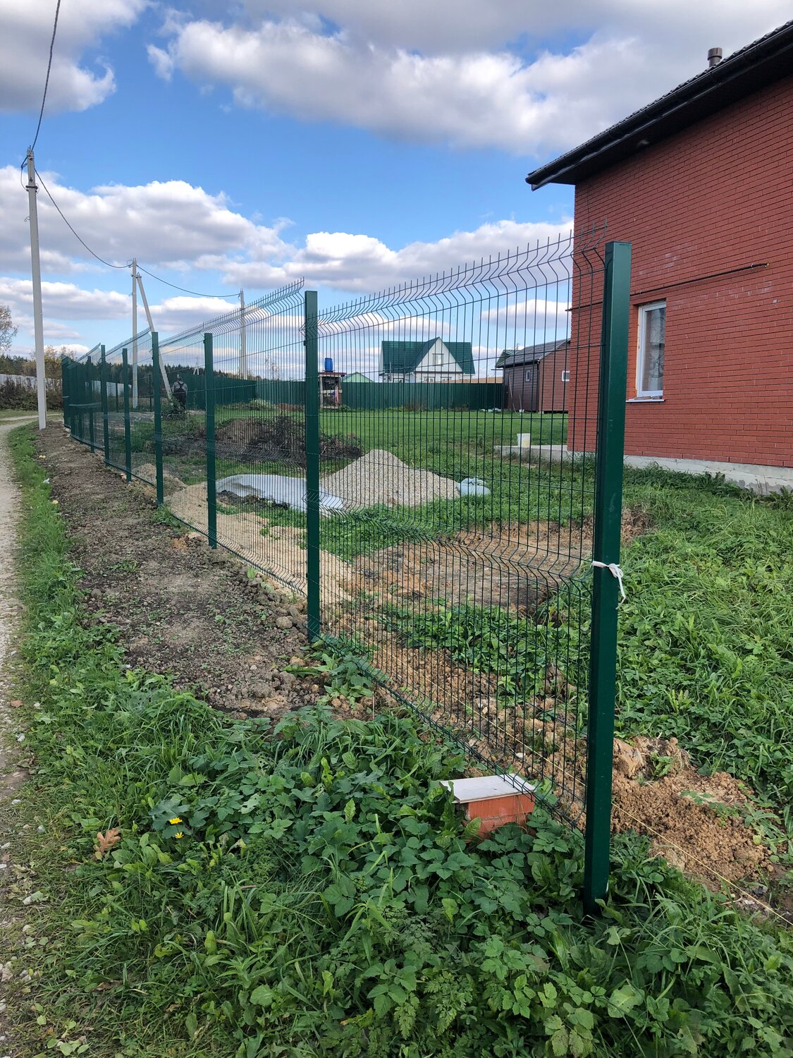 3д забор на даче, забор, забор из рабицы, ограждение, забор из секций гиттер
