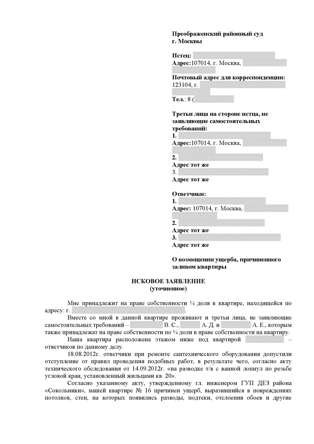 страница с текстом, образец искового заявления, текст, образец встречного искового заявления, образец апелляционной жалобы