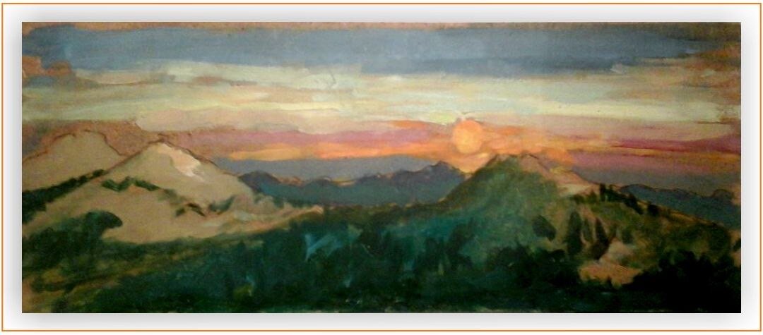 пейзаж картина, горный пейзаж, горы вико николай ге, горы картина, пейзаж акварелью горы закат
