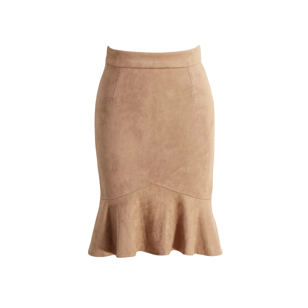 юбка из тонкой замши, юбка годе, женские юбки, юбки, замшевая юбка