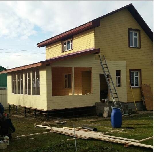 каркасный дом, дом, загородный дом, коттедж, веранда