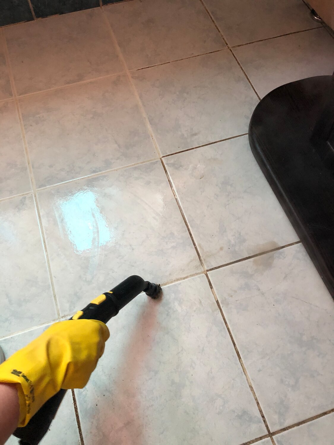 керхер для чистки плиточных швов, чистка швов плитки парогенератором karcher sc2, чистка плитки пароочистителем керхер до и после, floor cleaning, лайфхак для затирки плитки