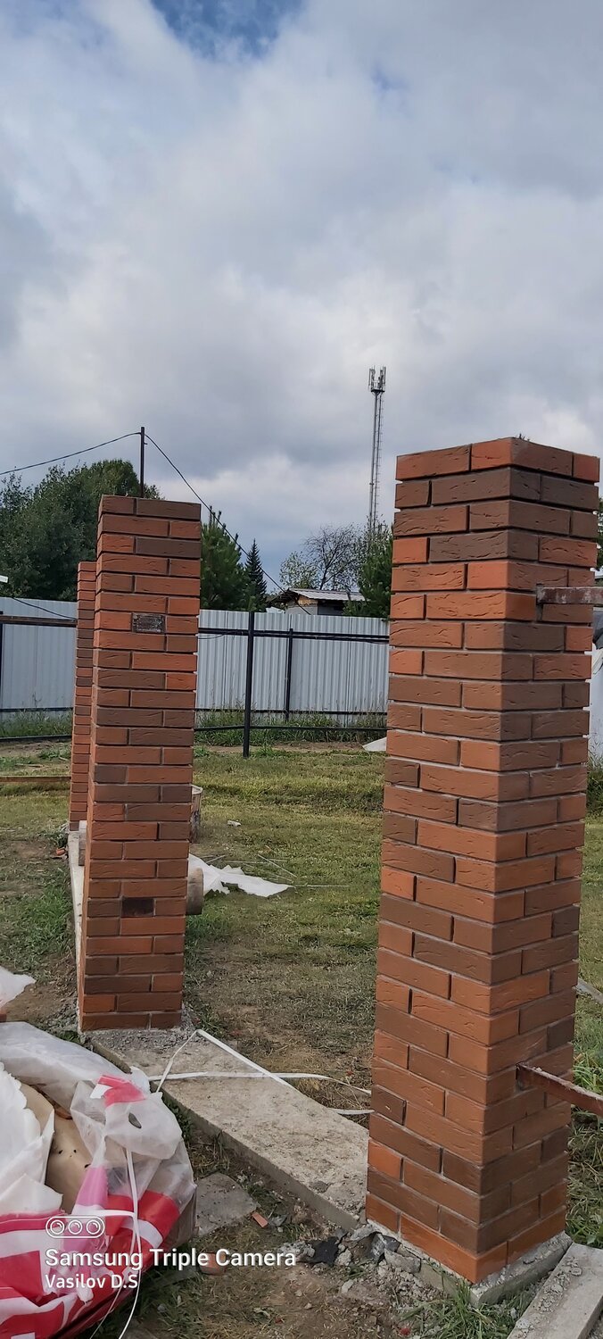 кирпичная колонна 510х510, колонна из кирпича 380х380, кирпичная колонна 380х380, кирпичная колонна 250х250, кирпичные столбы для ворот