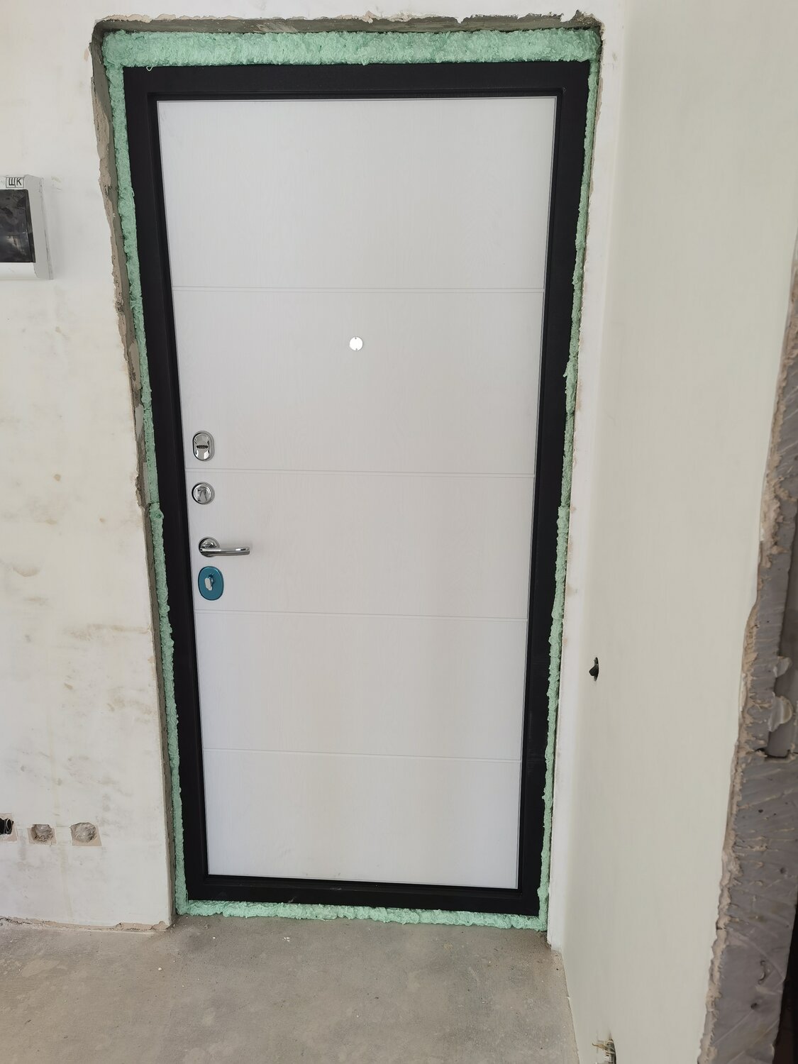 дверь, входные двери, дверь с зеркалом входная, дверные откосы из гипсокартона, металлические двери