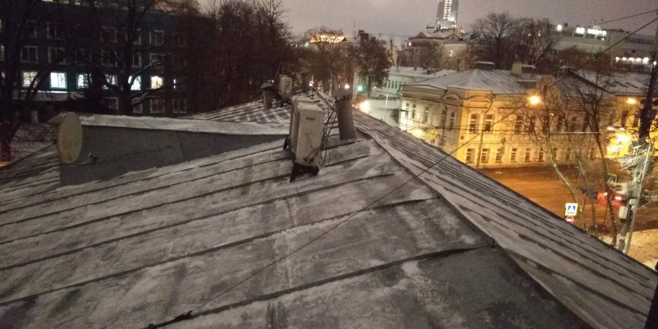 крыша, здание, крыша зимой, кровля, улица