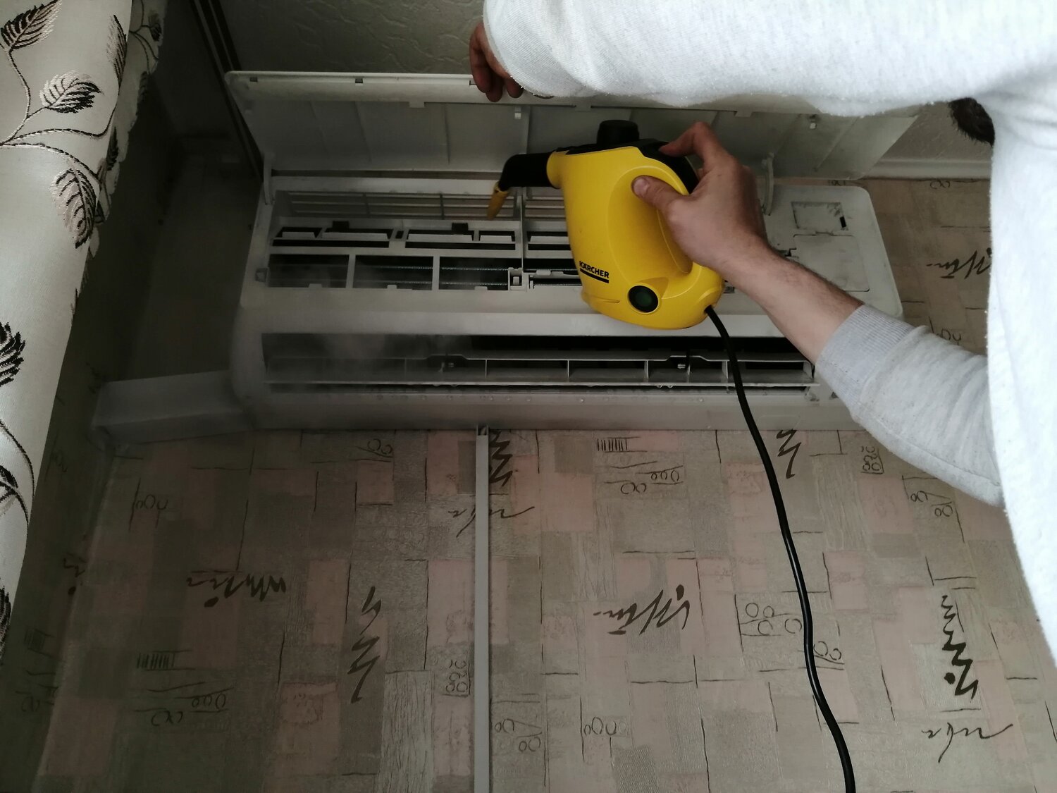 пароочиститель karcher sc 1 (yellow), керхер для сплит систем, karcher sc1, керхер sc1 easyfix, кондиционер
