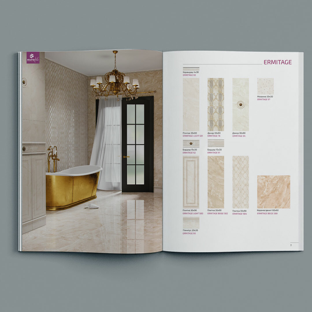 верстка портфолио дизайнера, керамическая плитка ermitage eurotile ceramica, интерьер, kinfolk журнал, дизайн интерьера
