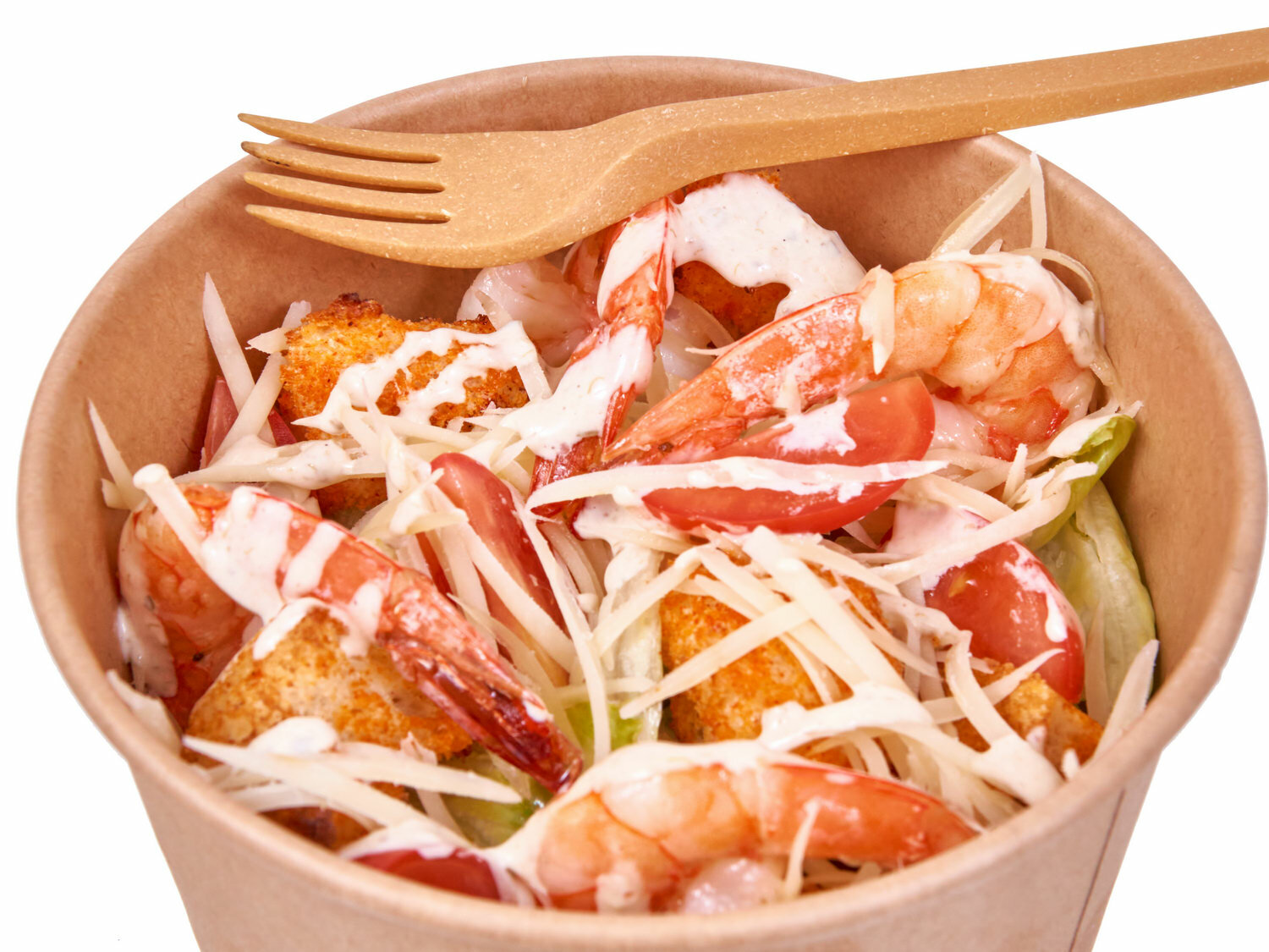 салат, салаты с морепродуктами, салат цезарь кфс, закуска, wok лапша в коробочке