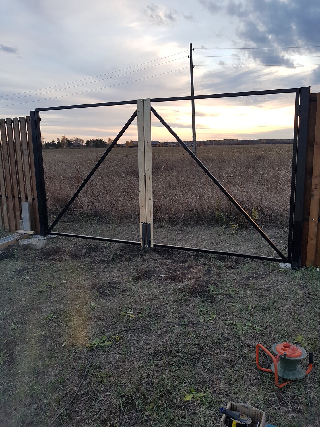 откатные ворота и калитка, откатные ворота, откатные ворота каркас, ворота откатные серии эко, ворота рабица 4х1,5 без калитки кап в013