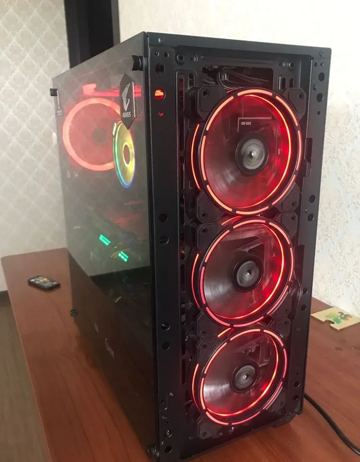 электроника, мощный игровой пк, вентилятор для корпуса pccooler halo rgb kit 120x120x25мм 1000-2000 rpm, aerocool faw 300 вентиляторы, мощный игровой компьютер