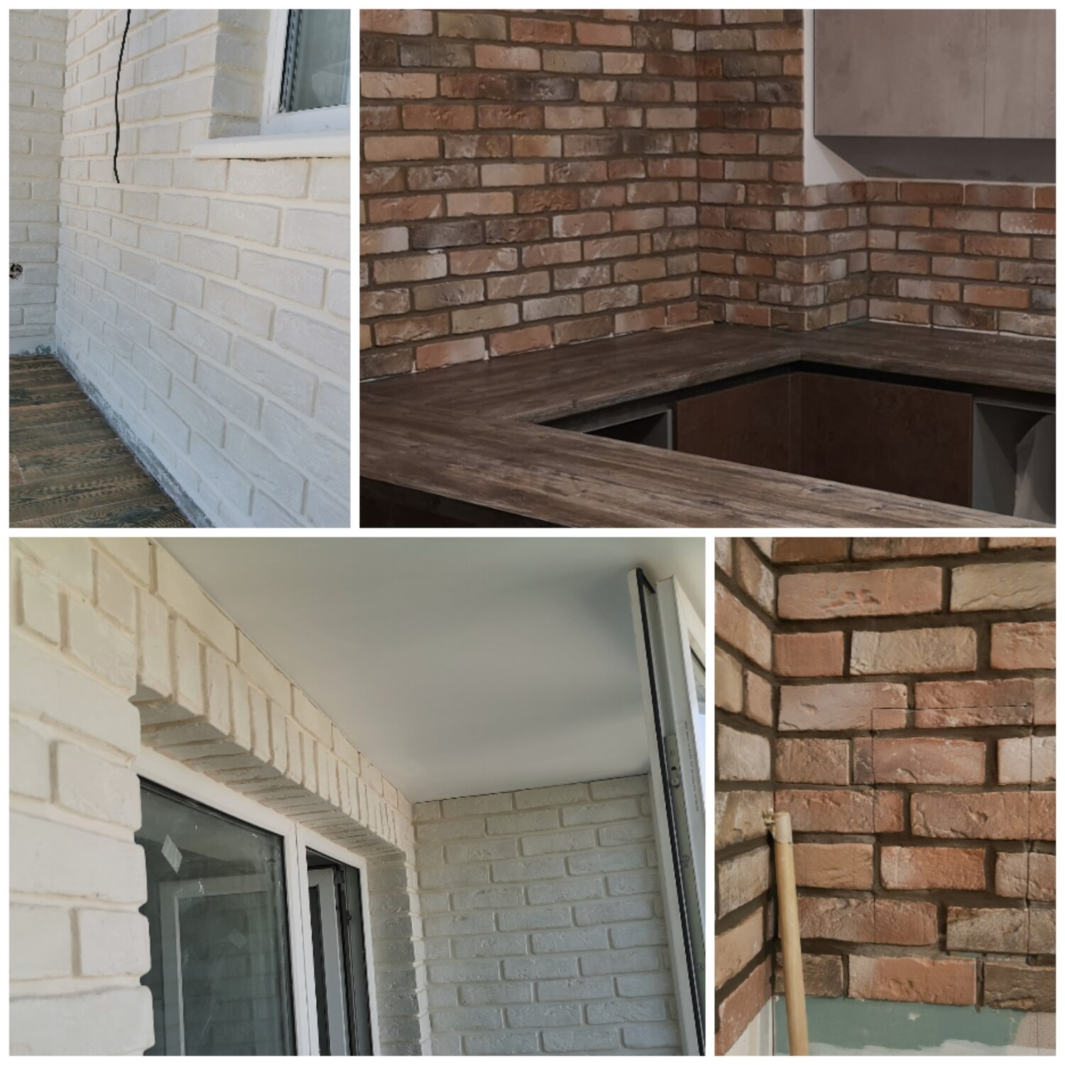 отделка балкона фасадной плиткой, декоративный кирпич на балконе, клинкерный кирпич, кирпичный балкон, отделка балкона декоративным камнем