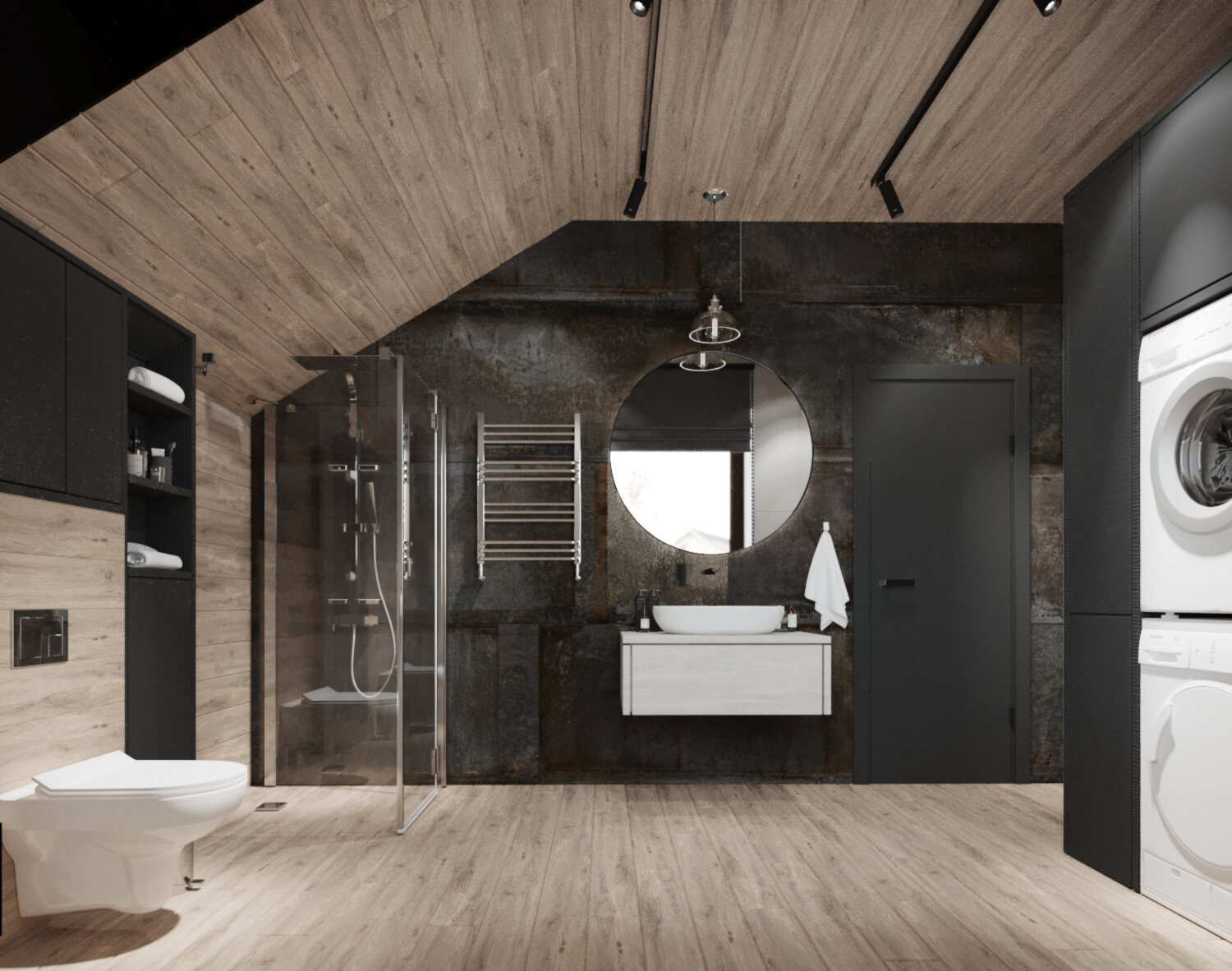 санузел в стиле лофт, ванная в стиле лофт, лофт ванная, дизайн ванной в стиле лофт, ванная интерьер