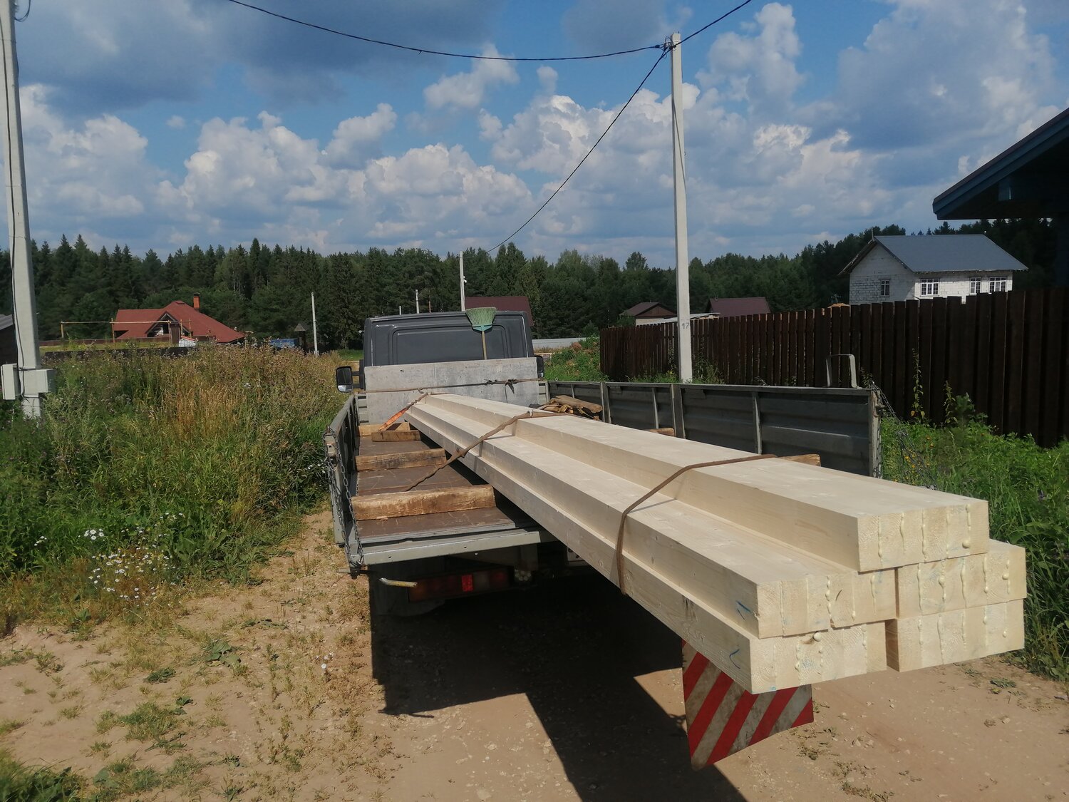 газель бортовая 6.5 м, брус, брус доска, разгрузка бруса, пиломатериалы