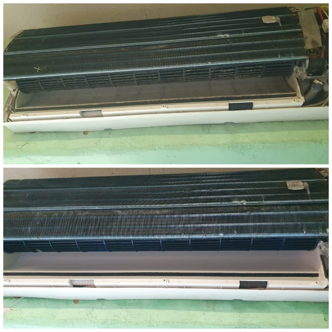 кондиционер внутренний блок, грязный внутренний блок кондиционера, кондиционеры сплит системы, грязный кондиционер, кондиционер