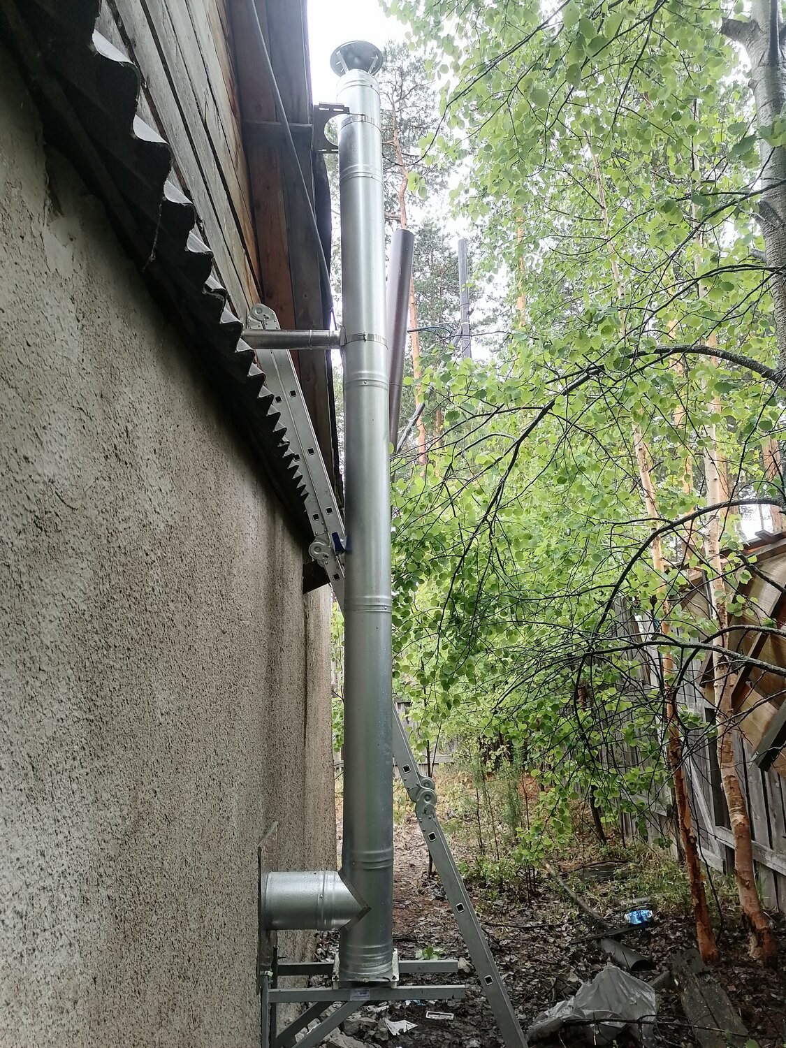 установка дымохода, дымоход для котла, монтаж дымохода через стену, дымоходы, монтаж дымохода
