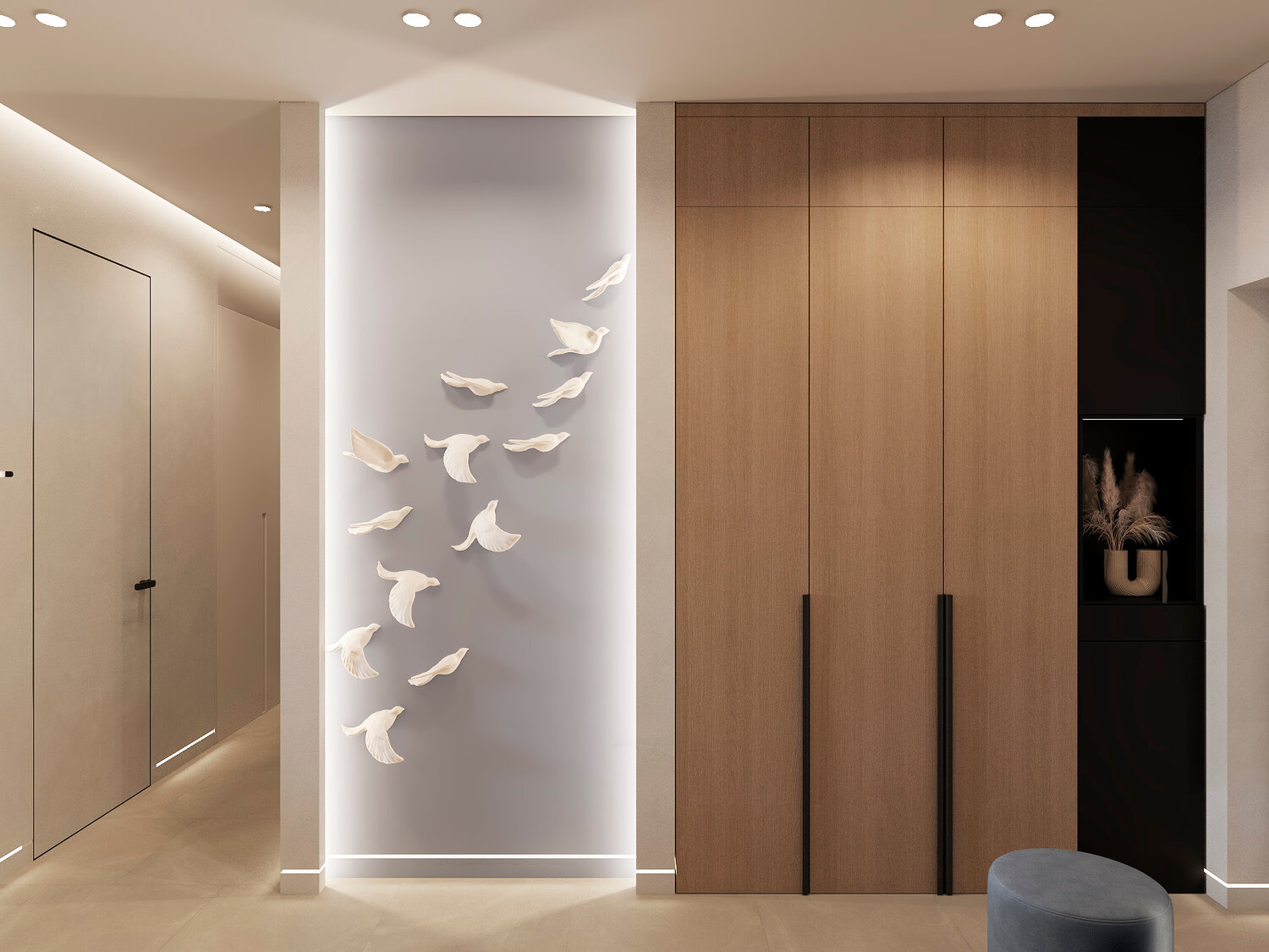 декор прихожей, дизайн проект прихожей, декор стен в прихожей, дизайн интерьера, элегантный интерьер