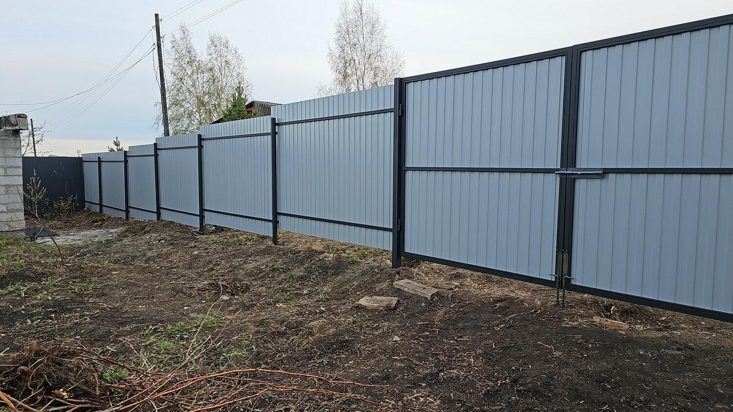 забор из профлиста, забор профлист каркас, забор из профнастила, профлист забор, забор из профлиста 1500 мм