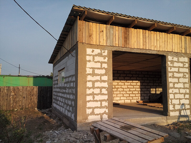 гараж из пеноблока, стройка гаража, гараж из блока, гараж из газобетона, построить гараж из пеноблоков