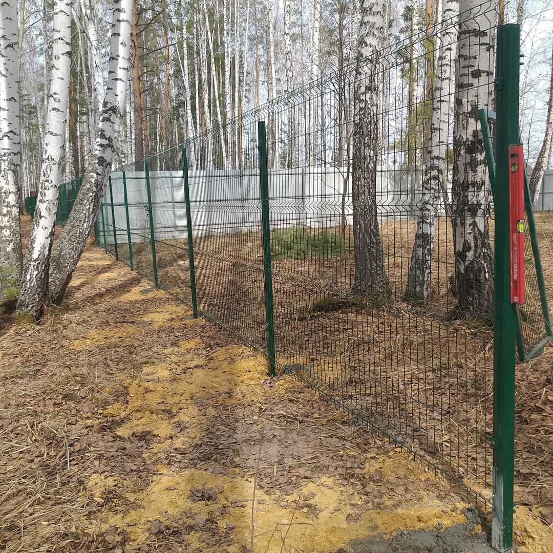 ограждение лесопарковой зоны забором, рабица забор, забор для лесного участка, забор, ограждение