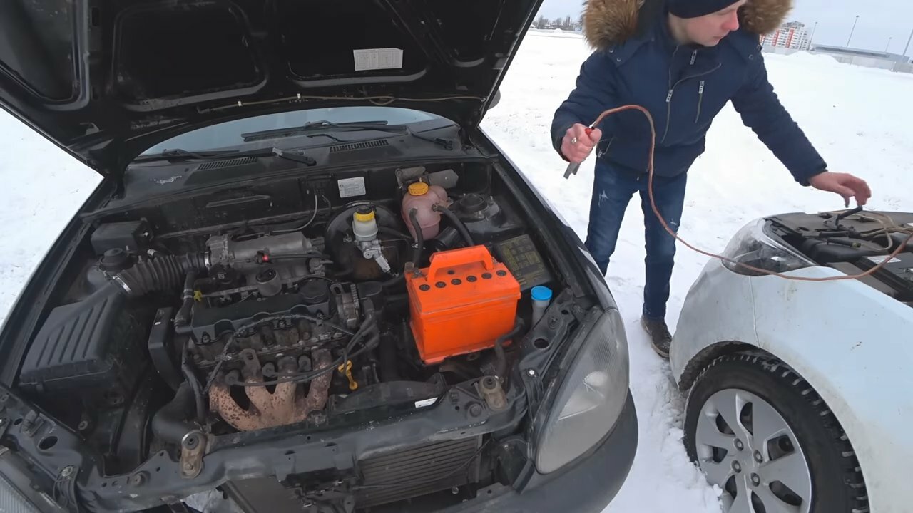 Прикуривание легкового автомобиля