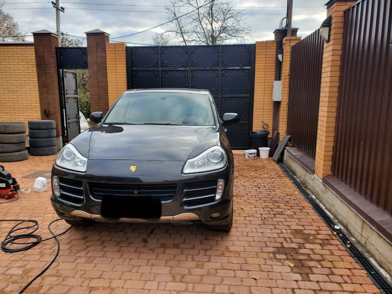 черный порше кайен, машина porsche cayenne, porsche cayenne, porsche cayenne 2008, Porsche Cayenne I Рестайлинг (957)