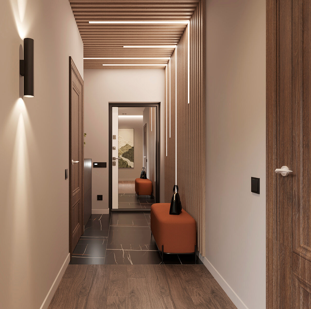 дизайн коридора, коридор интерьер, коридор в современном стиле, дизайн коридора в квартире, дизайн проект коридора