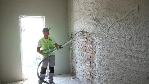 механизированная штукатурка стен, механизированная штукатурка, шпаклевка стен, штукатурка стен, машинная штукатурка стен