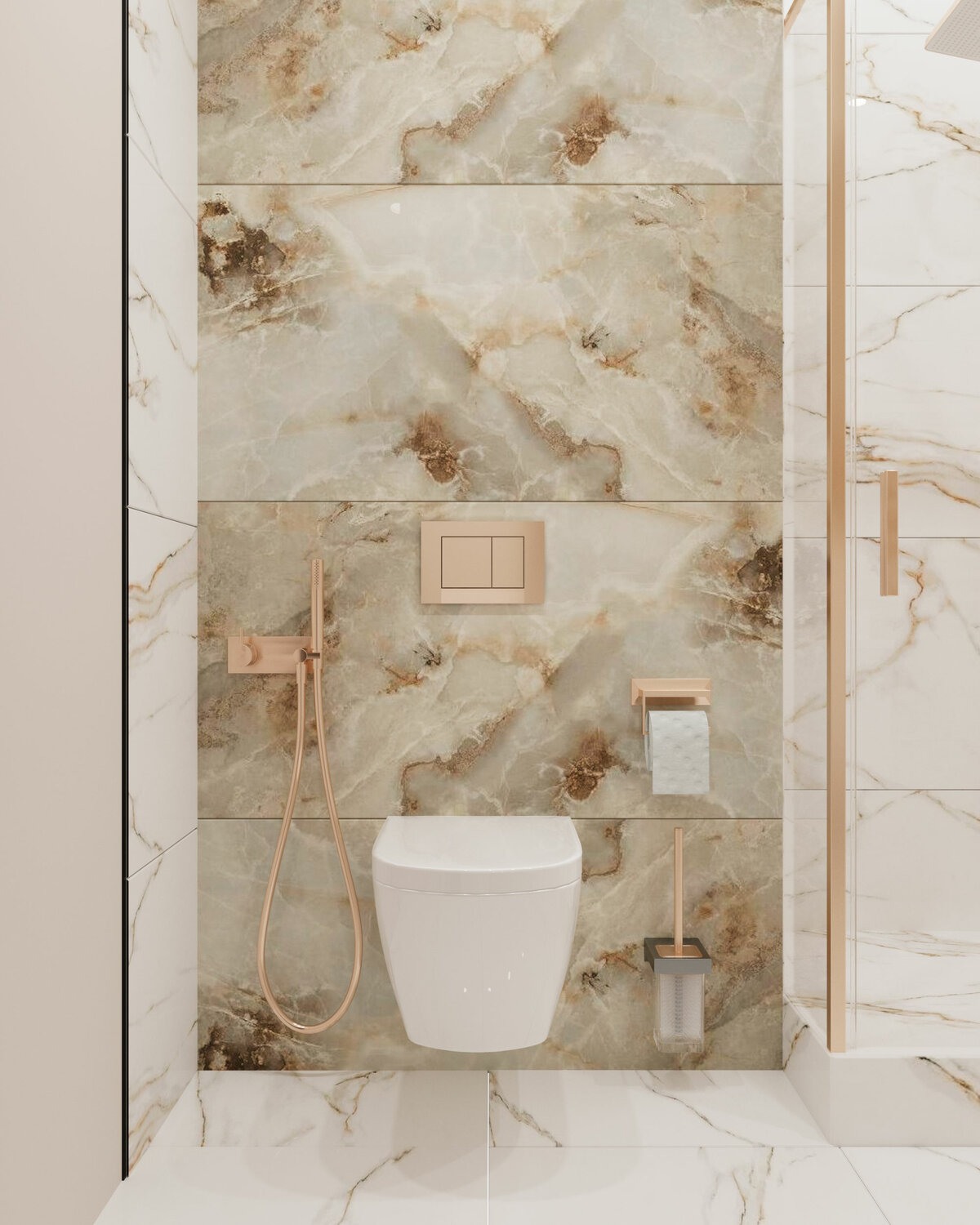 держатель туалетной бумаги decor banyo alina gold a40 407 0, дизайн интерьера ванной комнаты, современный дизайн ванной, ванная дизайн интерьера, интерьер ванная комната