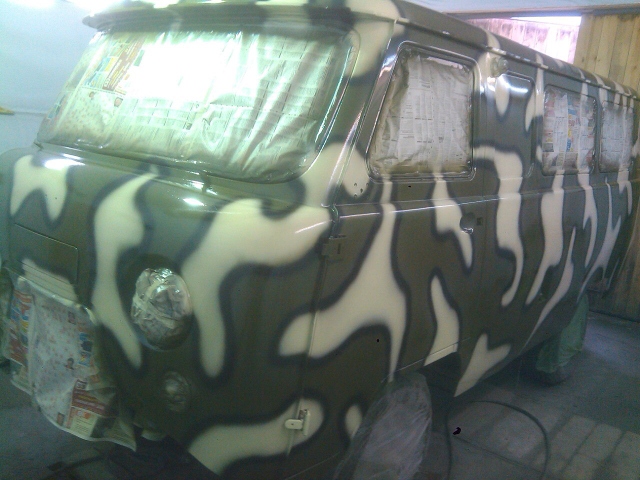Раскраска буханки УАЗ-3909 под камуфляж.