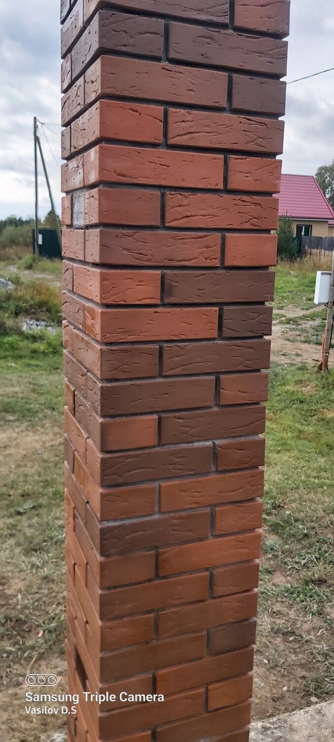 облицовочный кирпич, облицовочный кирпич для столбов, кирпич, славянский кирпич гамбург руст, кирпичная кладка