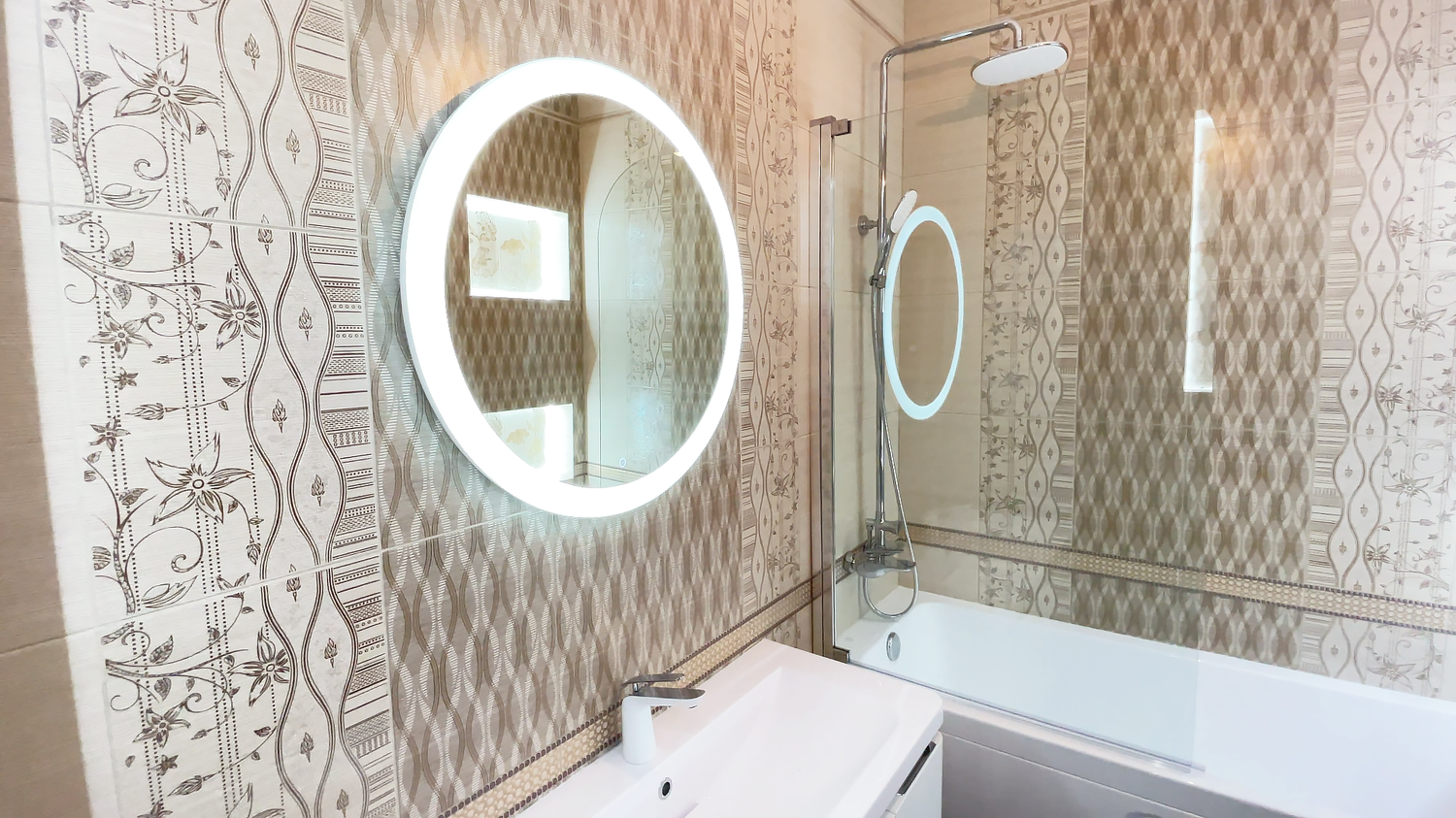 китайская зеркало для ванной, зеркало в гостевой санузел, ванная комната, интерьер, кафель ханна нефрит керамика