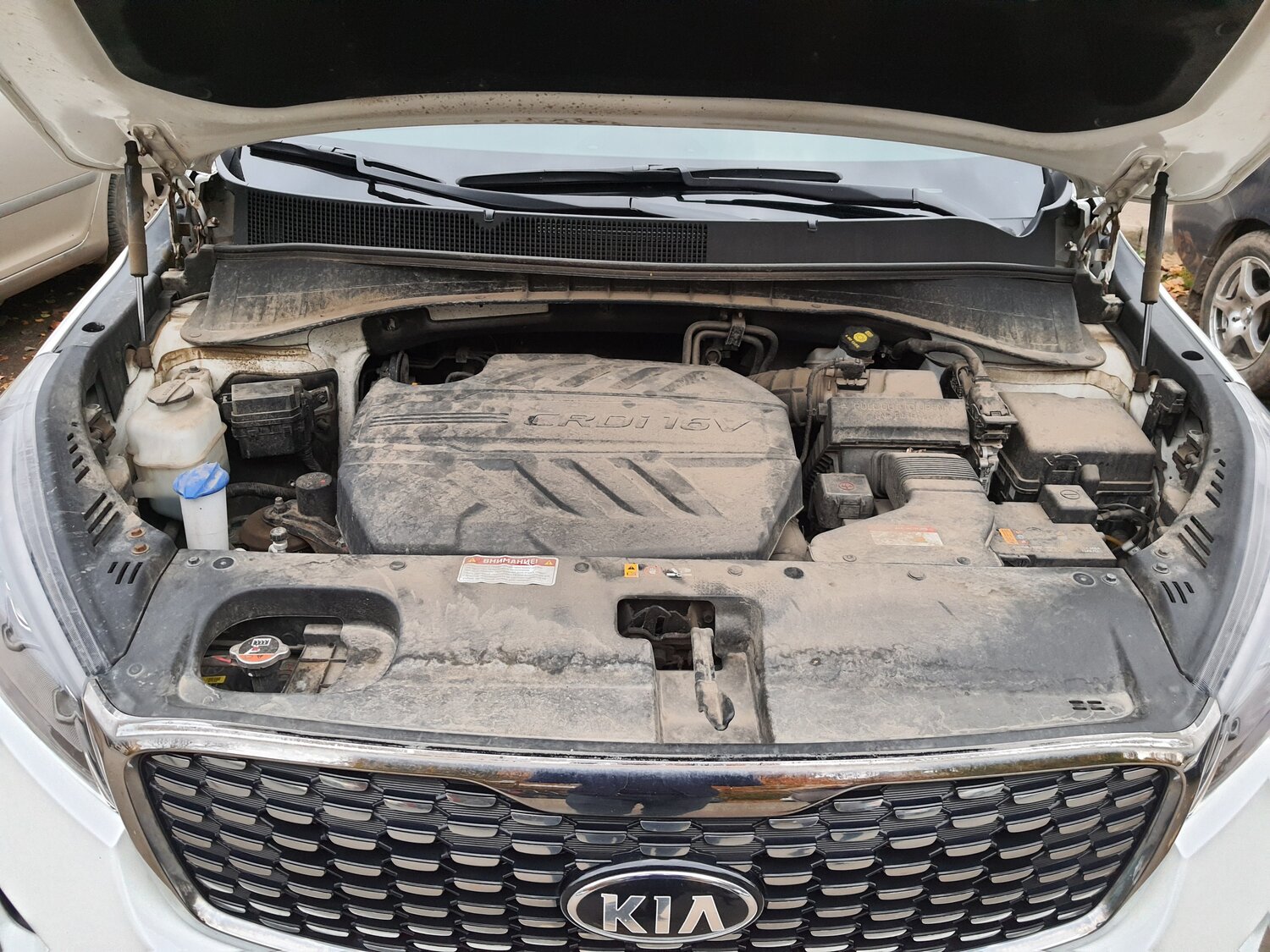 kia sorento iii prime рестайлинг акб, kia sorento, по капотом кия соренто, kia sorento prime, Toyota Venza I Рестайлинг