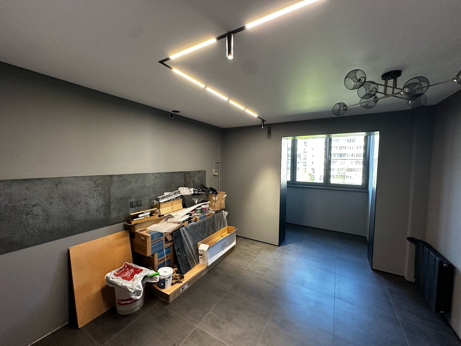 квартиры, трековое освещение, дизайн освещения, квартира студия, трековое освещение в интерьере