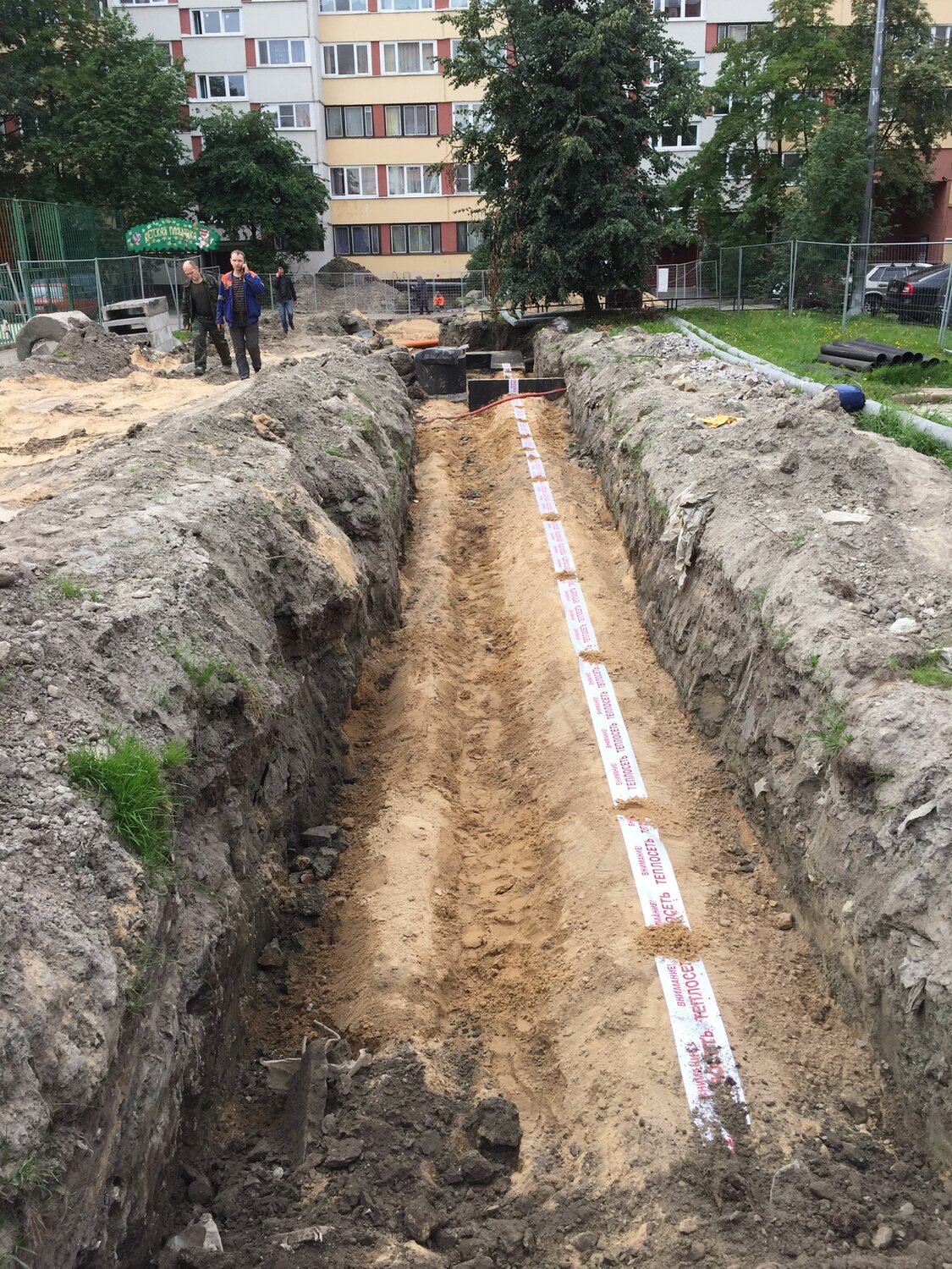 дорога, дренаж участка, копка траншей, ковер теплотрассы, водопровод