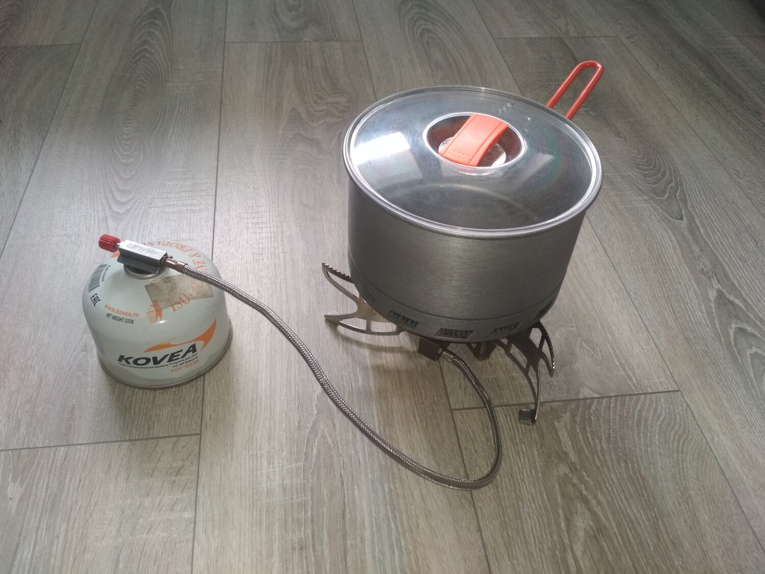 мультитопливная горелка kovea booster +1, газовая горелка kovea, газовая горелка с котелком, газовая горелка ковея, походный чайник для газовой горелки