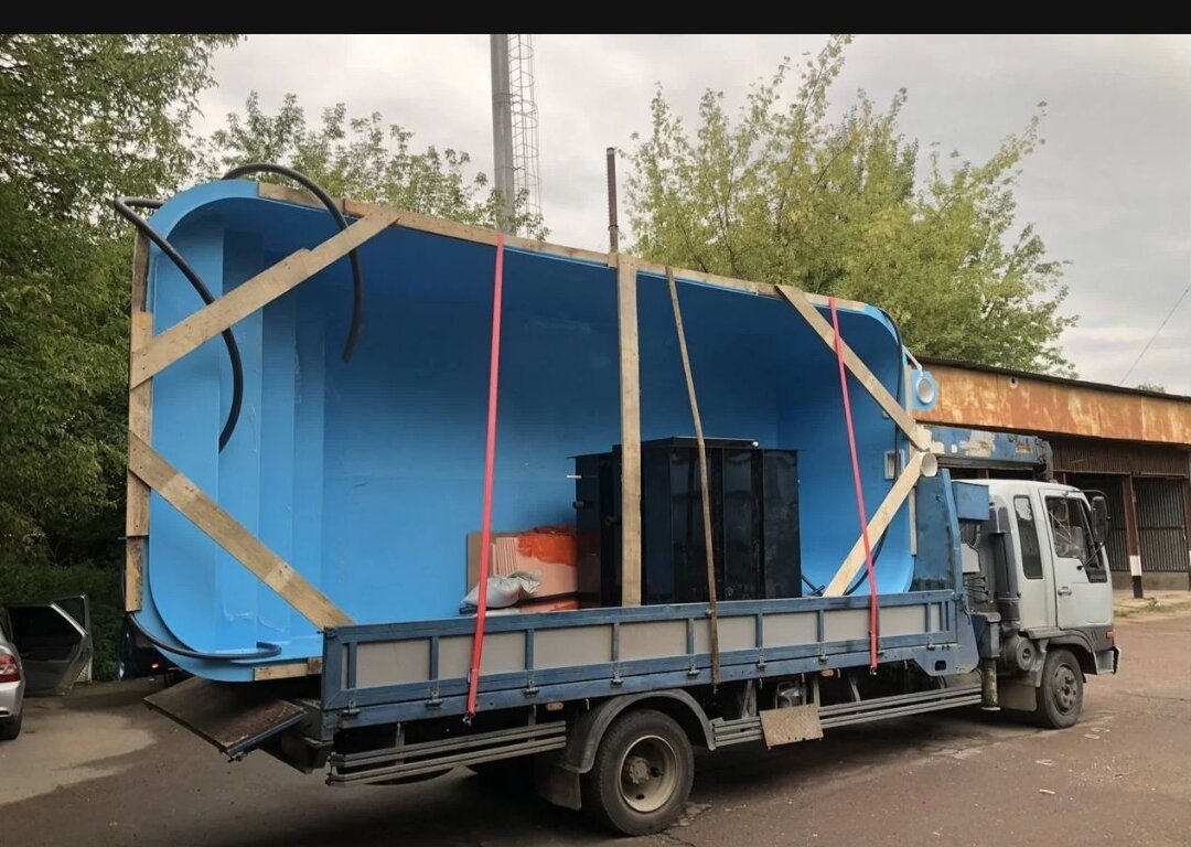 газель кузов, бассейн пластиковый 5х2.5х1.5 из полипропилена, газель полуприцеп, бассейн из полипропилена, техника