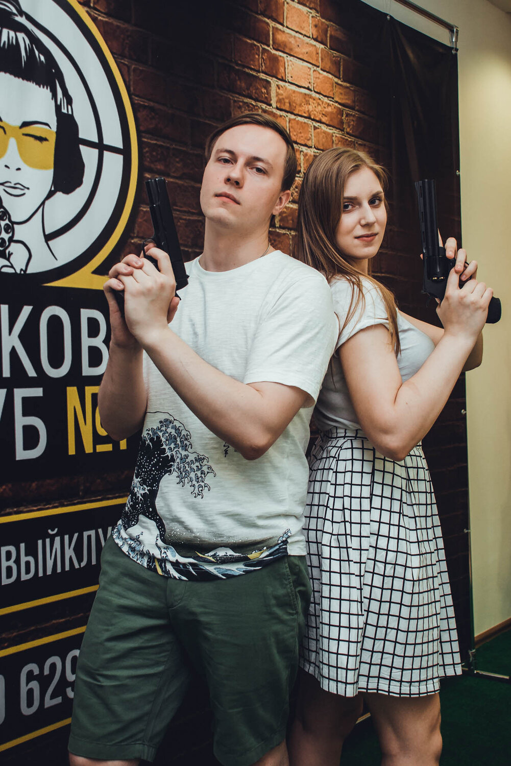 парень, девушка, стрелковый клуб, клуб, женщина