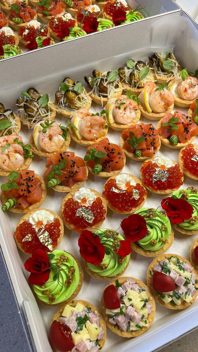 закуска для фуршета, тарталетки для фуршета, закуска, банкетные закуски, кейтеринг закуски