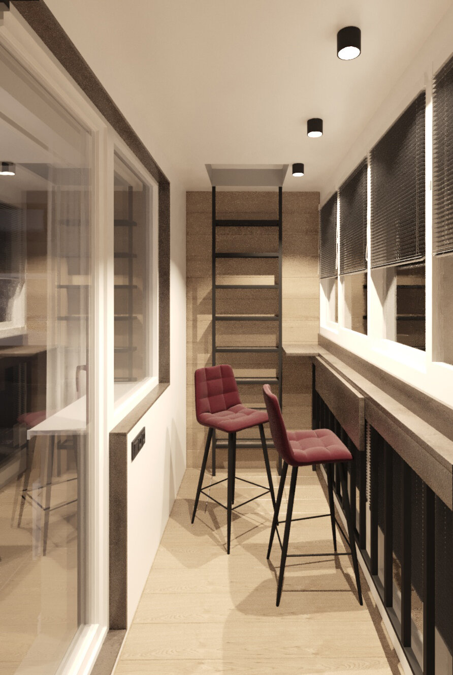 балкон в современном стиле, стул барный chilly (mod.7095), интерьер балкон, дизайн балкон, дизайн балкона в современном стиле