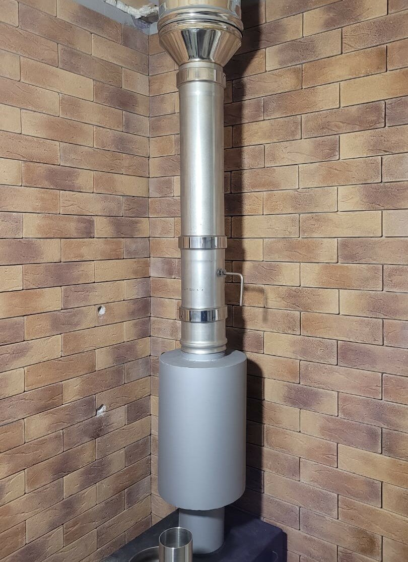 монтаж дымохода, дымоход, дымоход для бани, труба для дымохода, установка дымохода