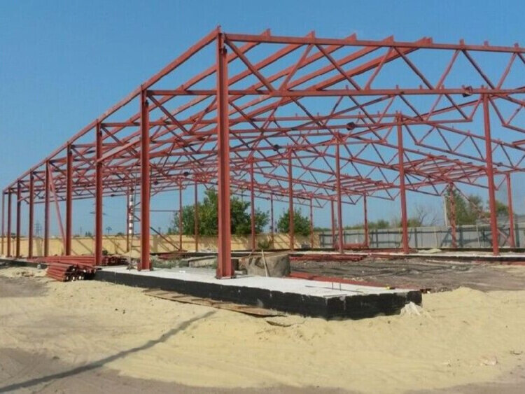 фундамент под ангар из металлоконструкций, каркас ангара, металлоконструкции, каркасный ангар, ангар склад