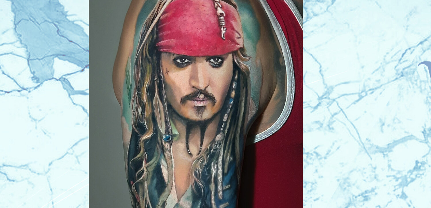 джек воробей, тату, сафари джек воробей, liu genx pirate, джек воробей джокер