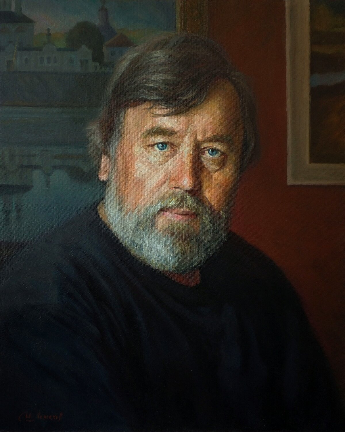 облупин николай иванович художник, портрет картина, живопись реализм, александр иванов художник борисовка, портрет художника