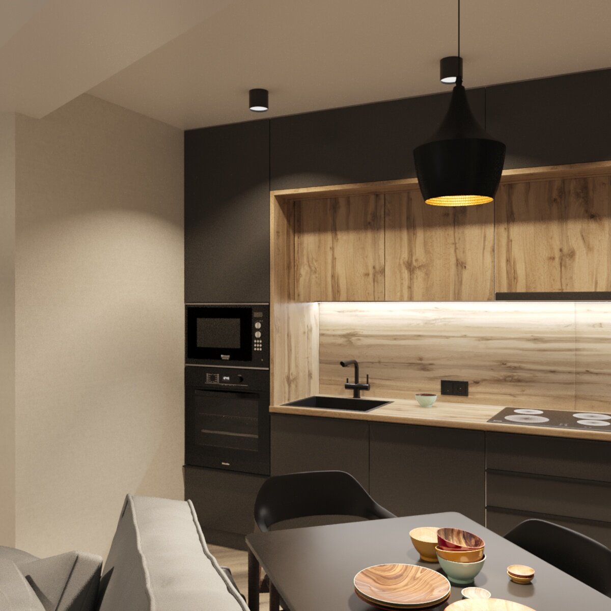 угловая кухня в современном стиле дизайн, интерьер кухни, кухня интерьер дизайн, дизайн проект кухни, дизайн гостиная кухня