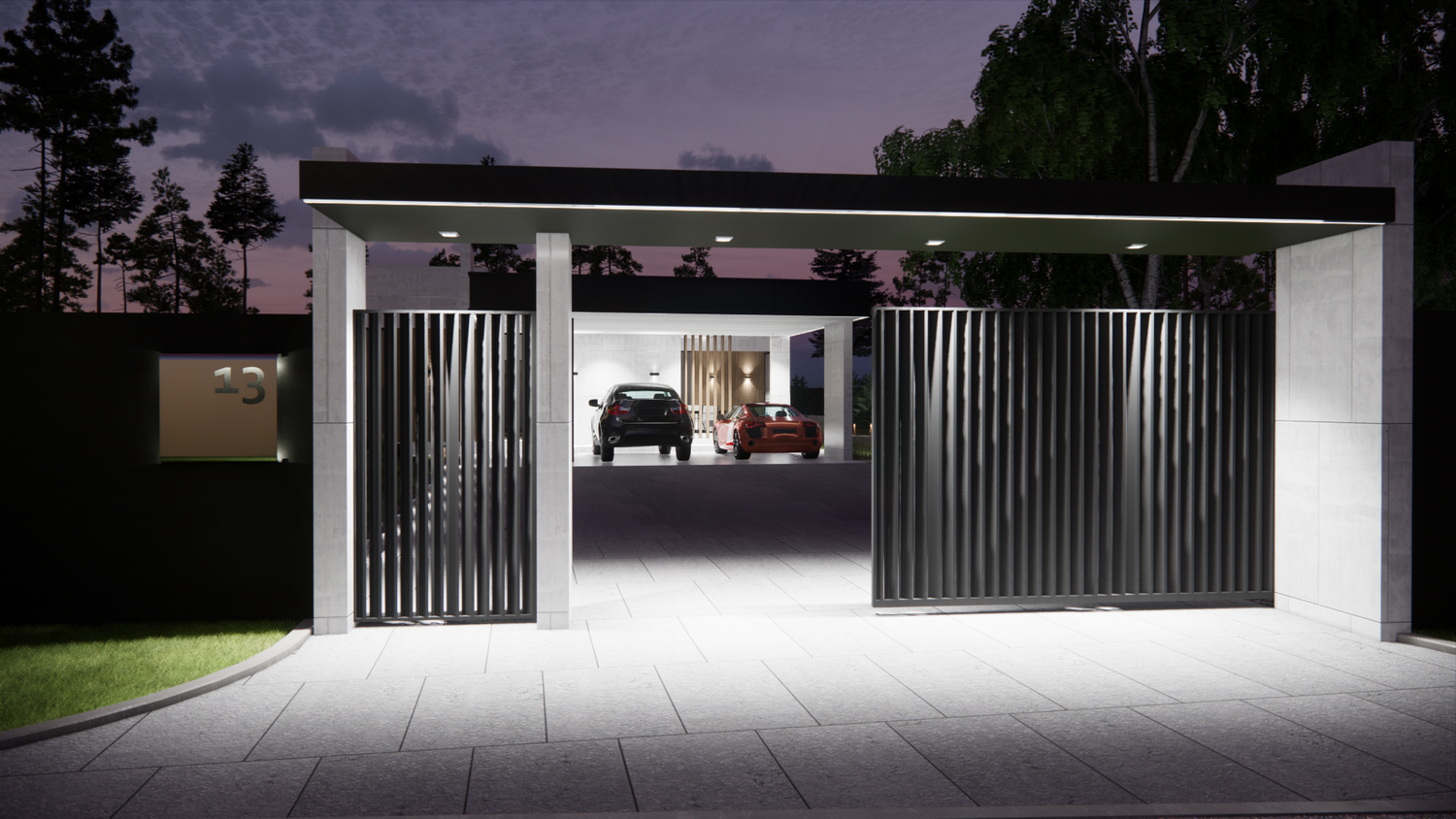 въездная группа алютех, ворота калитка, въездные ворота алютех, алюминиевая калитка, современные ворота